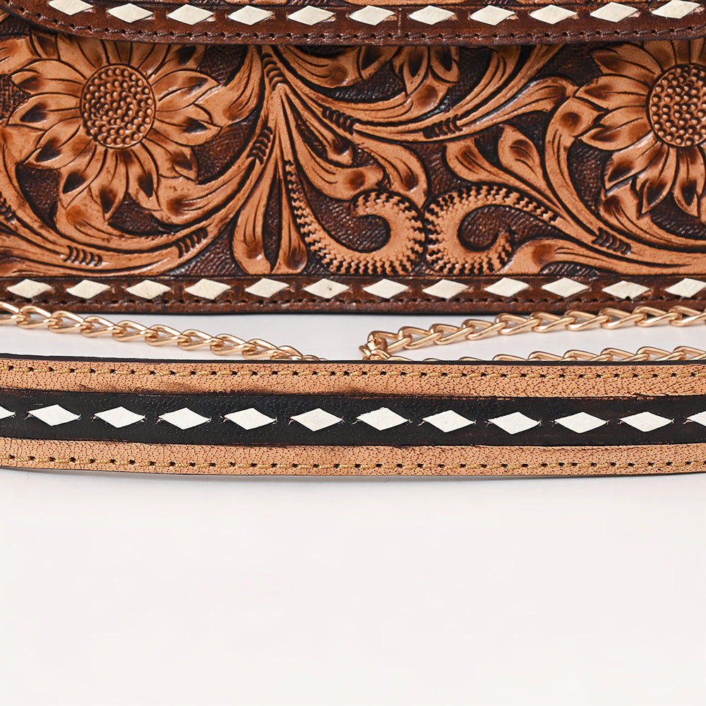 American Darling Crossbody Hand Tooled Genuine Leather