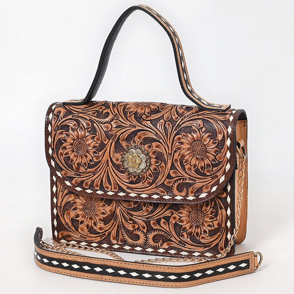 American Darling Crossbody Hand Tooled Genuine Leather