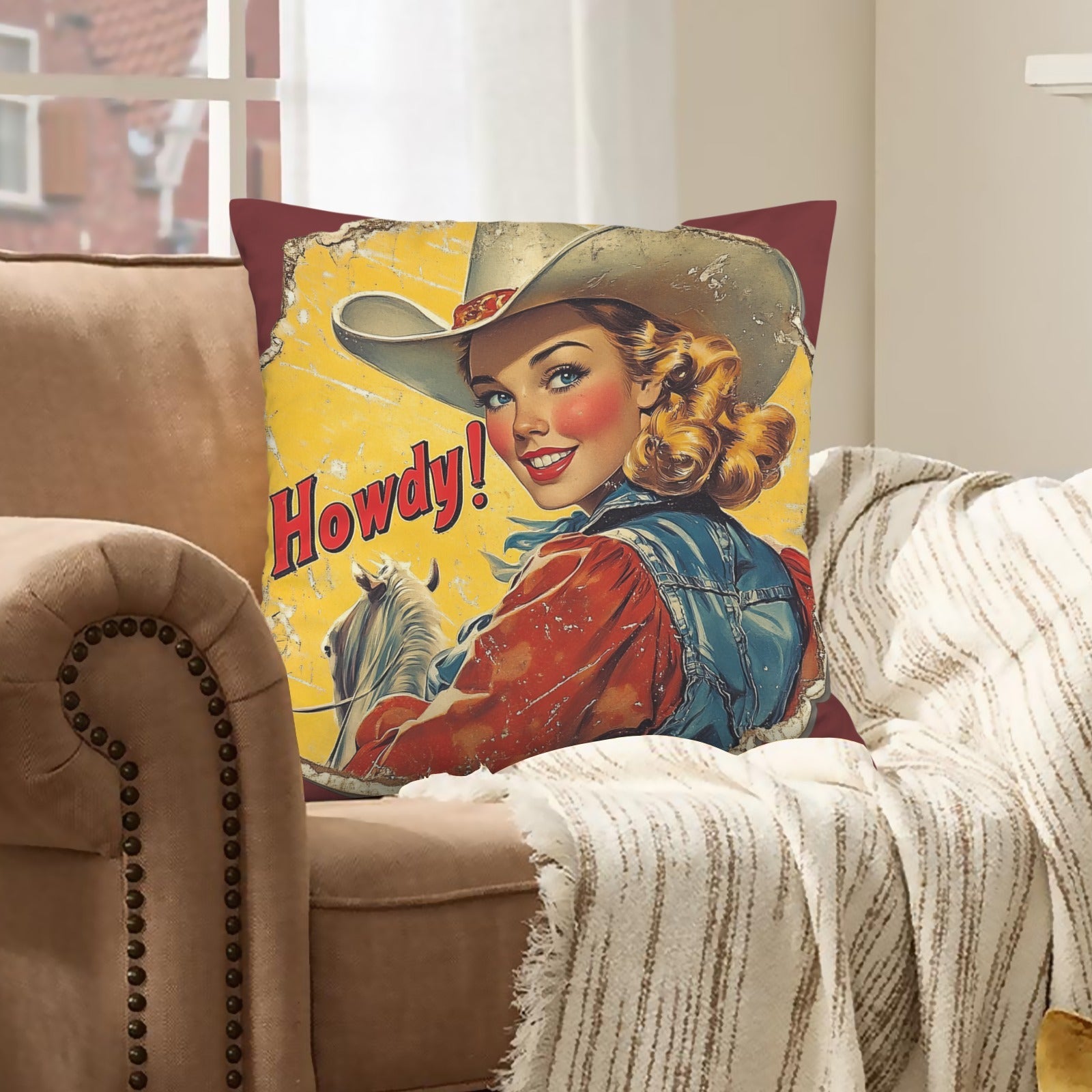 Baha Ranch Howdy Velvety Soft Pillow Case Made in America by Baha Ranch Western Wear