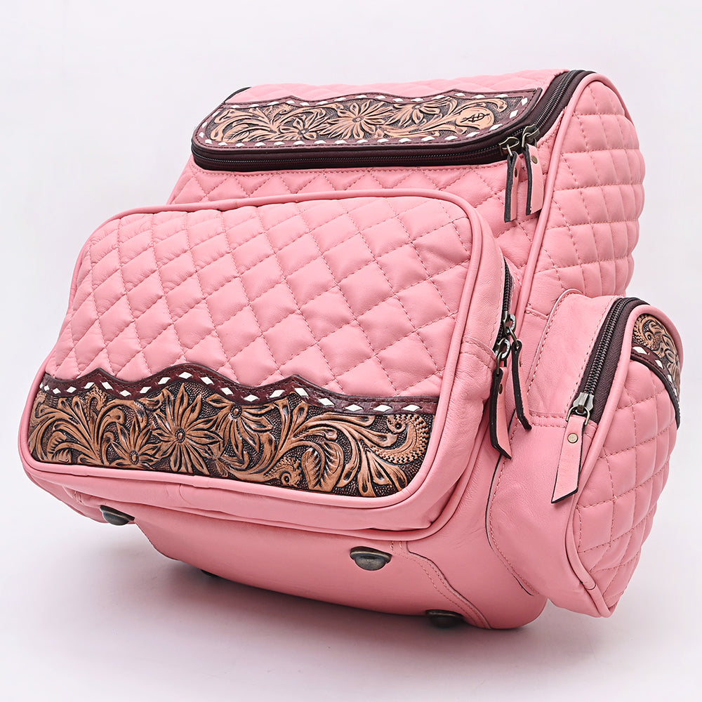 American Darling Genuine Leather Hand-Tooled Floral Quilted Backpack Bag Travel Purse with YKK Zipper