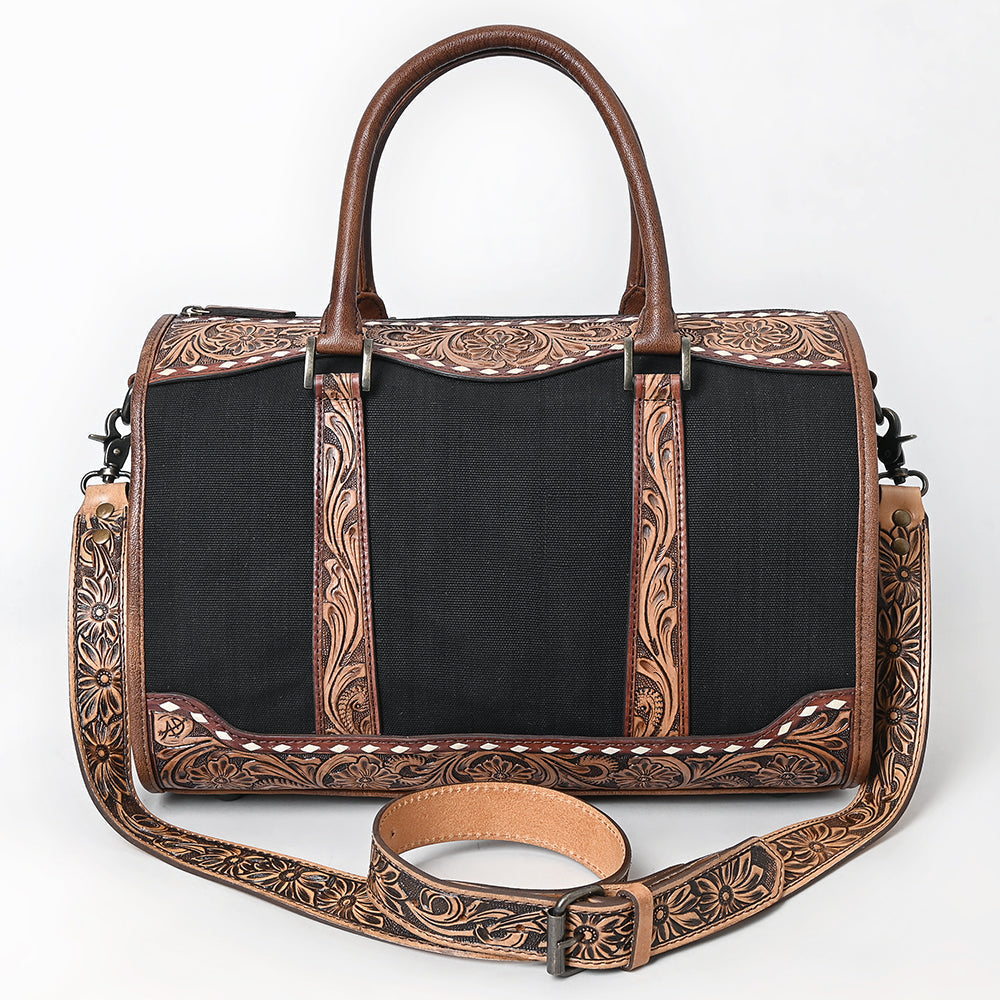 American Darling Duffel Hand Tooled Saddle Blanket Genuine Leather