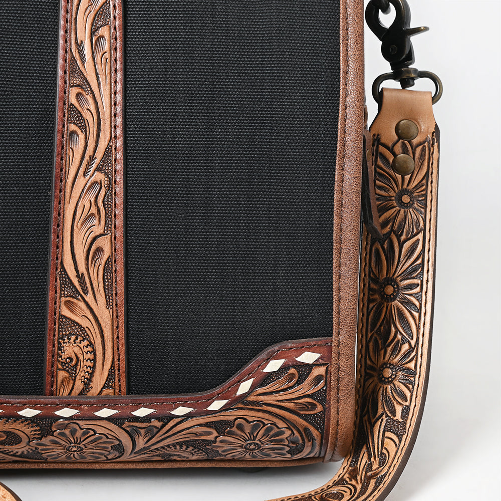 American Darling Duffel Hand Tooled Saddle Blanket Genuine Leather