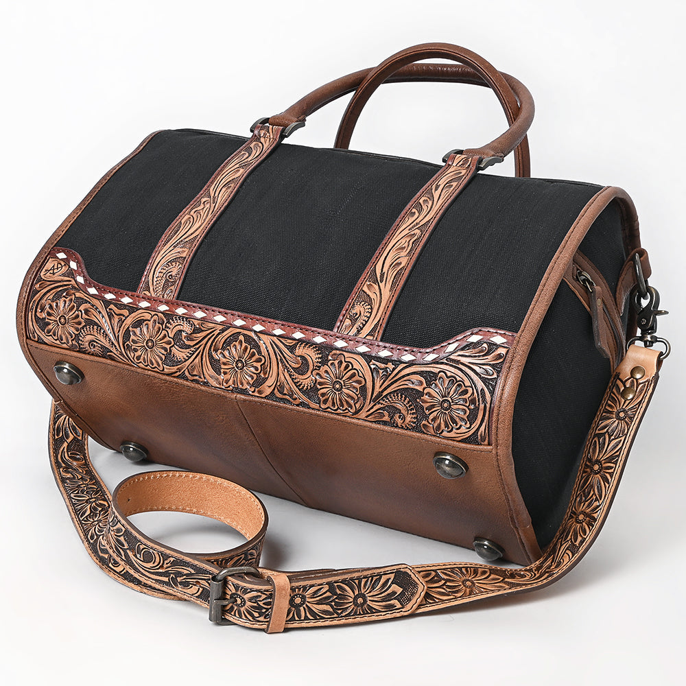 American Darling Duffel Hand Tooled Saddle Blanket Genuine Leather