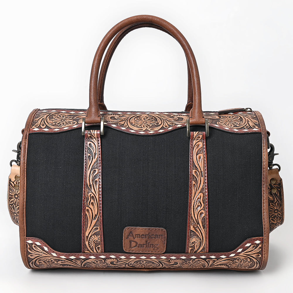American Darling Duffel Hand Tooled Saddle Blanket Genuine Leather