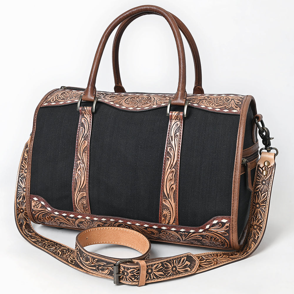 American Darling Duffel Hand Tooled Saddle Blanket Genuine Leather