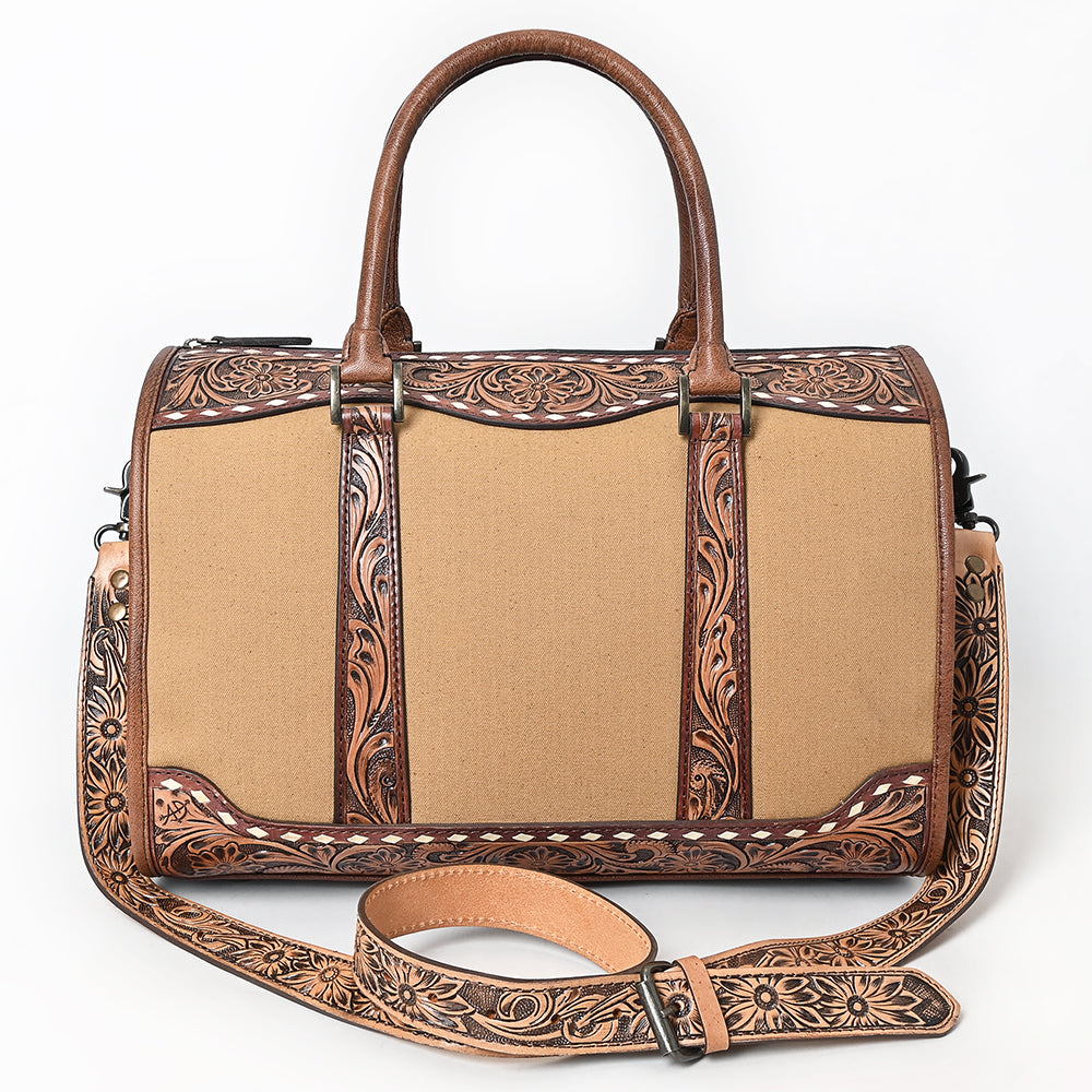 American Darling Duffel Hand Tooled Saddle Blanket Genuine Leather