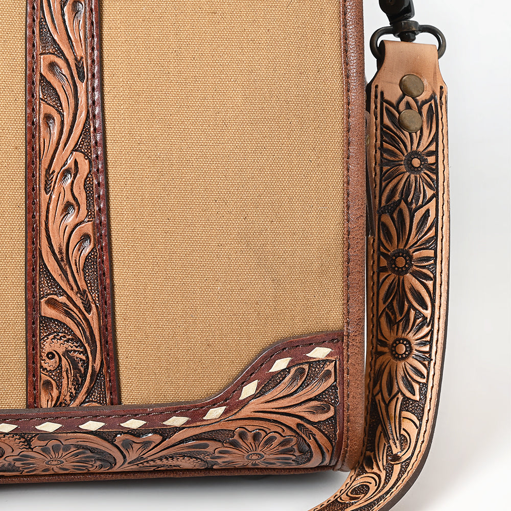 American Darling Duffel Hand Tooled Saddle Blanket Genuine Leather