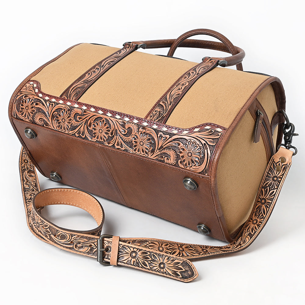 American Darling Duffel Hand Tooled Saddle Blanket Genuine Leather