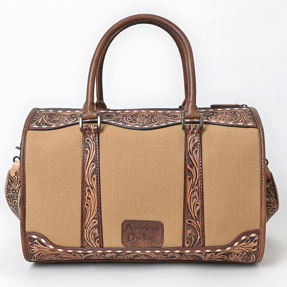 American Darling Duffel Hand Tooled Saddle Blanket Genuine Leather