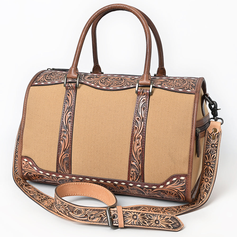 American Darling Duffel Hand Tooled Saddle Blanket Genuine Leather