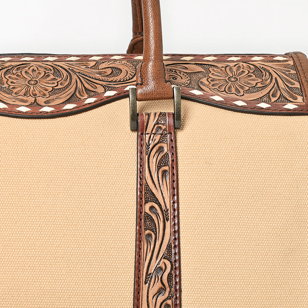 American Darling Duffel Hand Tooled Saddle Blanket Genuine Leather