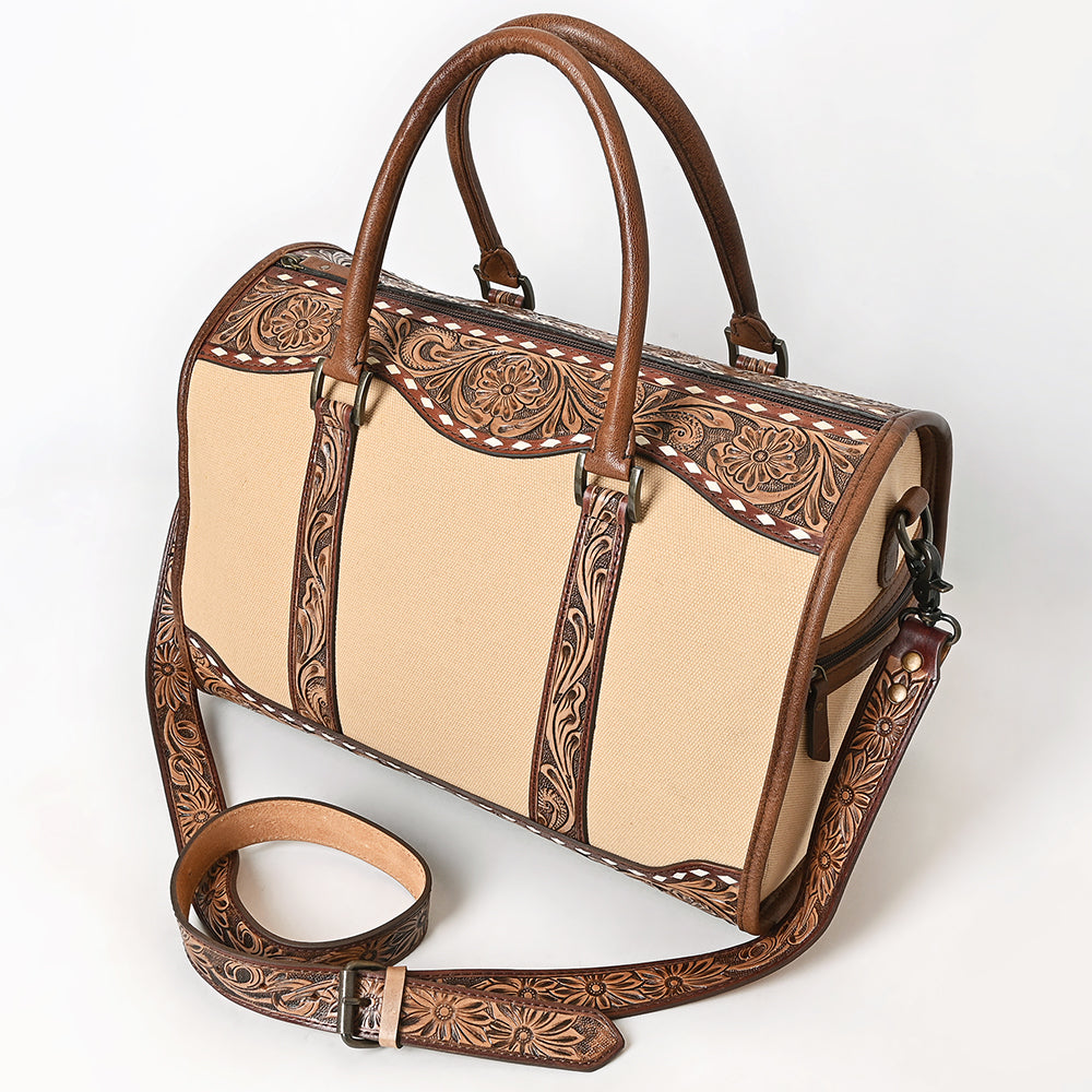 American Darling Duffel Hand Tooled Saddle Blanket Genuine Leather
