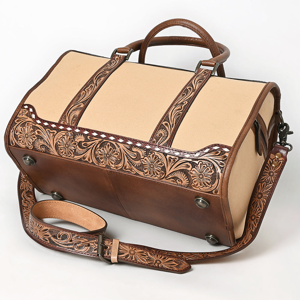 American Darling Duffel Hand Tooled Saddle Blanket Genuine Leather