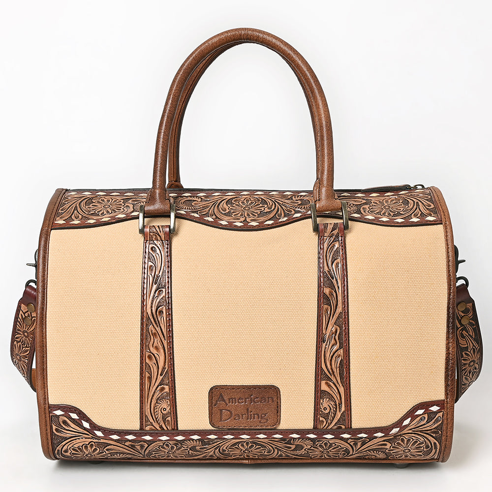 American Darling Duffel Hand Tooled Saddle Blanket Genuine Leather