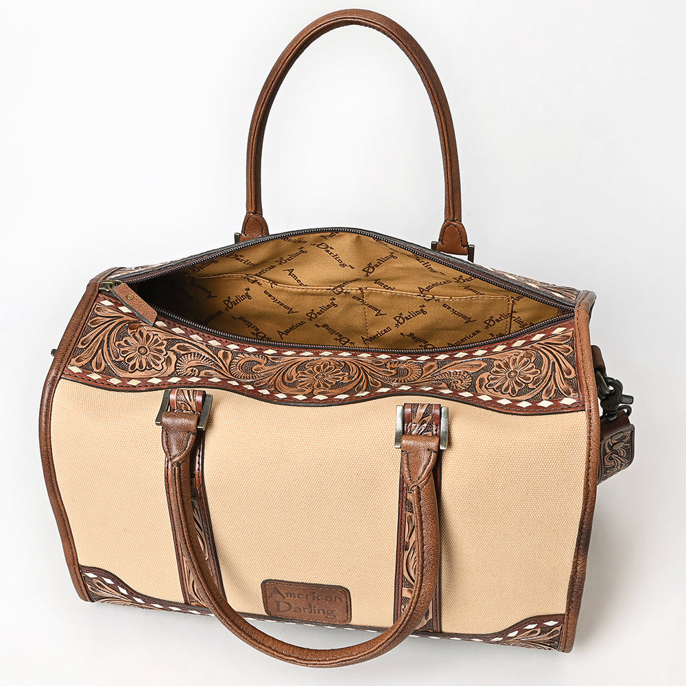 American Darling Duffel Hand Tooled Saddle Blanket Genuine Leather