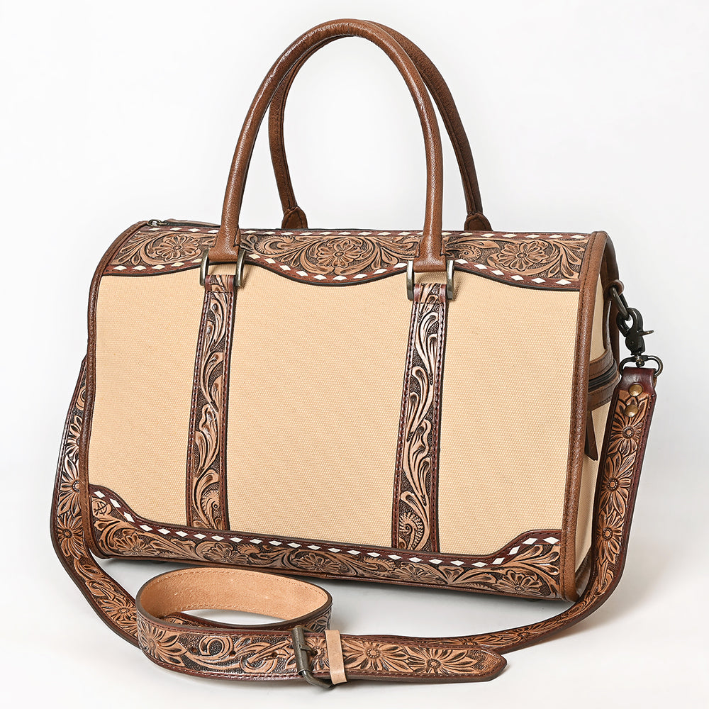 American Darling Duffel Hand Tooled Saddle Blanket Genuine Leather