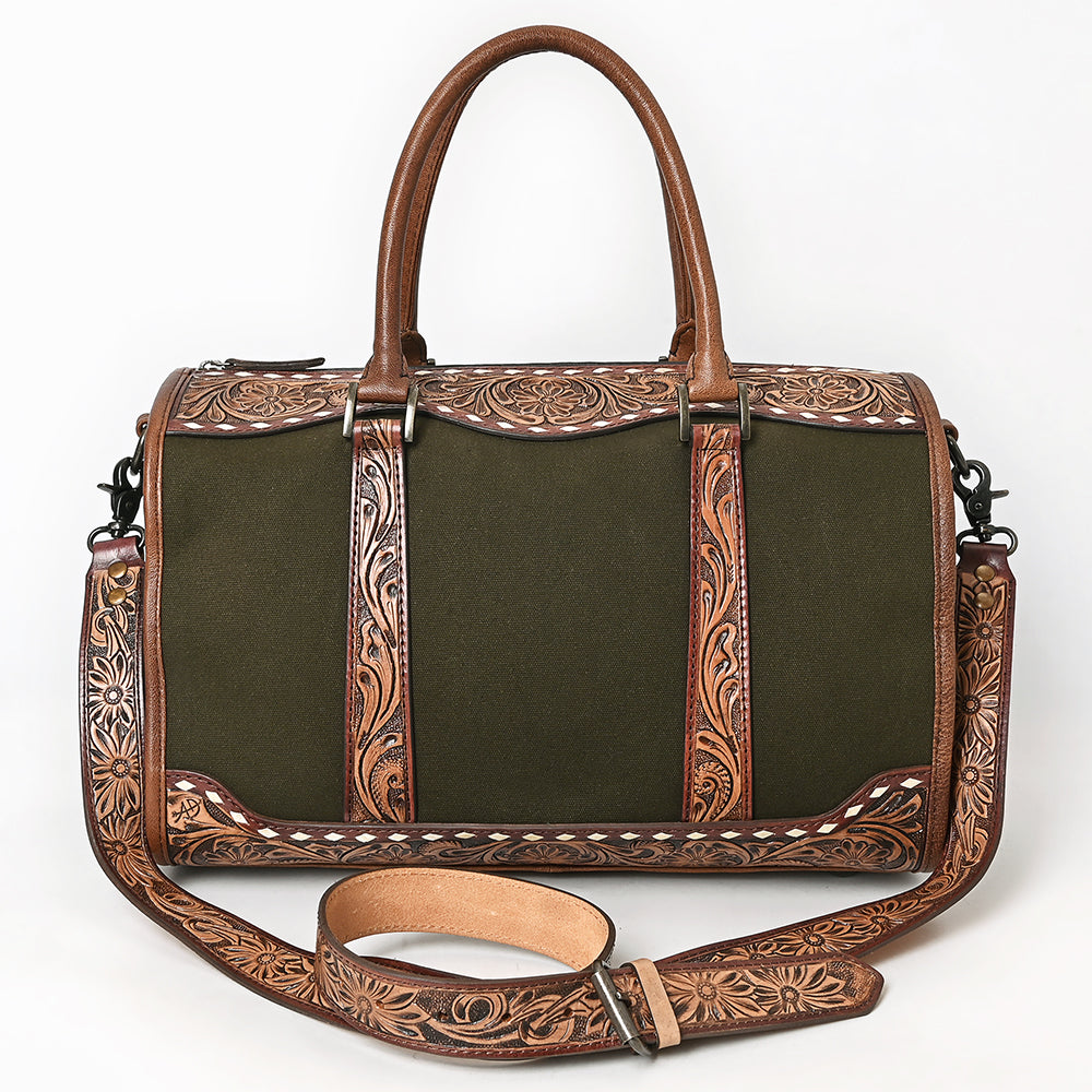 American Darling Duffel Hand Tooled Saddle Blanket Genuine Leather