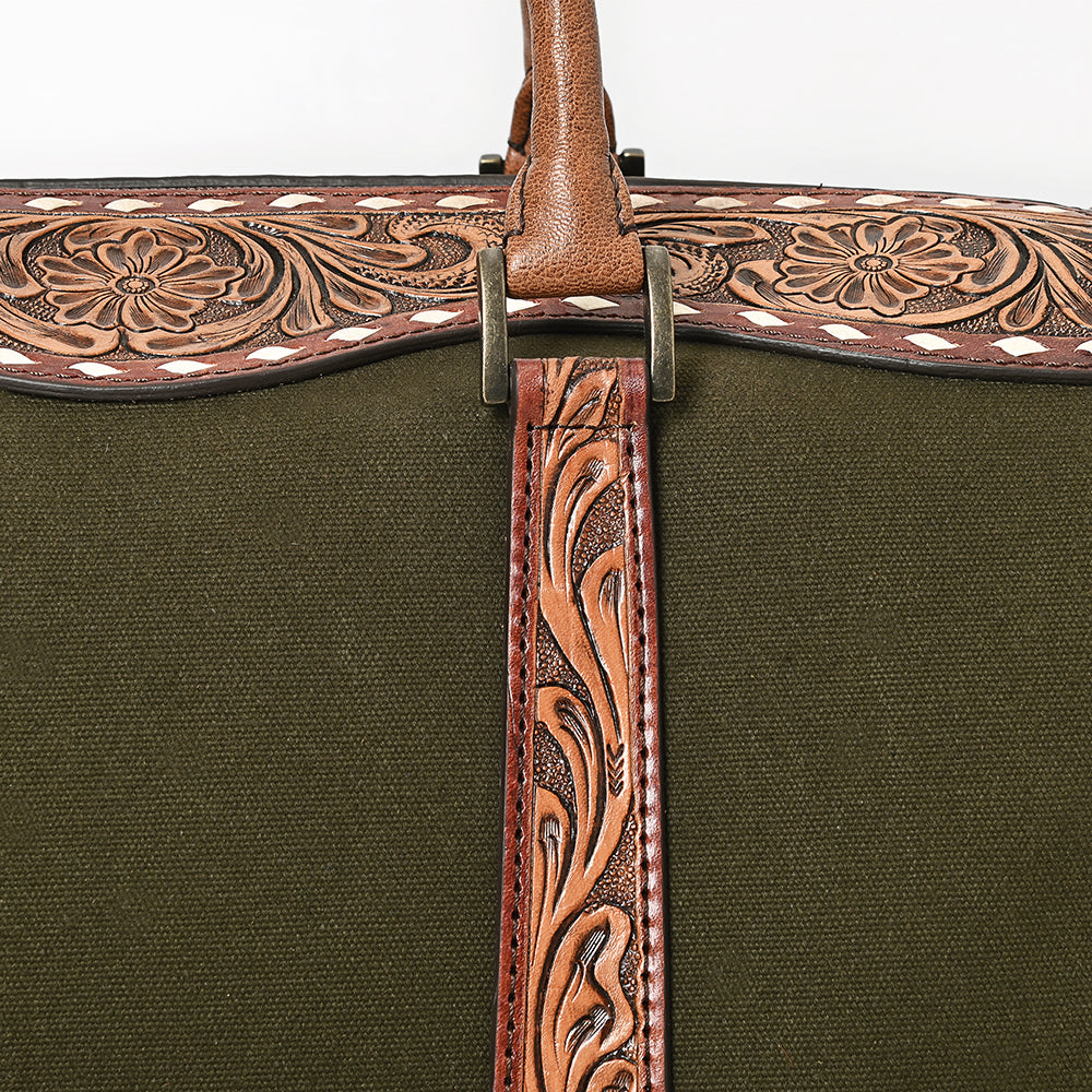 American Darling Duffel Hand Tooled Saddle Blanket Genuine Leather