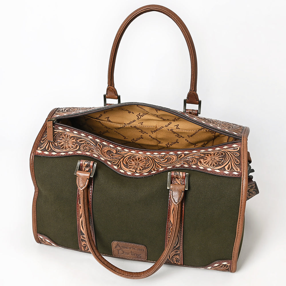 American Darling Duffel Hand Tooled Saddle Blanket Genuine Leather