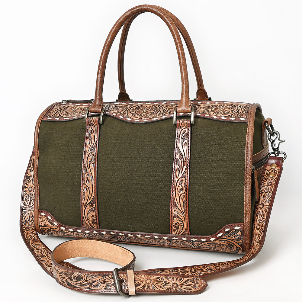 American Darling Duffel Hand Tooled Saddle Blanket Genuine Leather