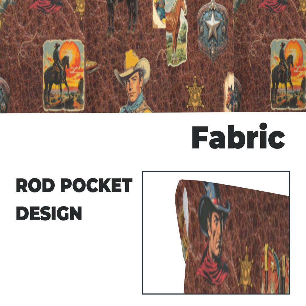 Baha Ranch Vintage Cowboy Collage Western Curtains 28" x 40" Made in America by Baha Ranch Western Wear - product image 5
