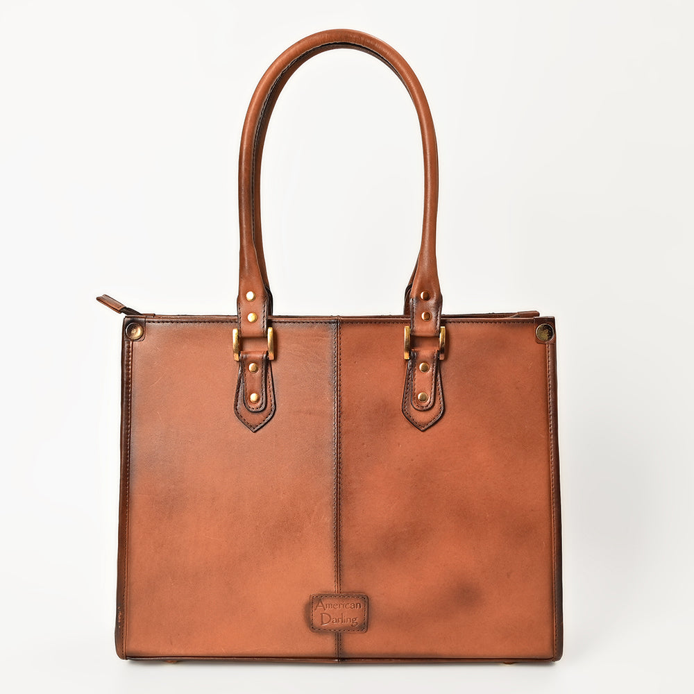 American Darling Tote Bag Western Quilted Genuine Leather Purse with Boot Stitched Design and Premium YKK Zipper for Women