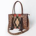 American Darling Tote Hand Tooled Saddle Blanket Genuine Leather