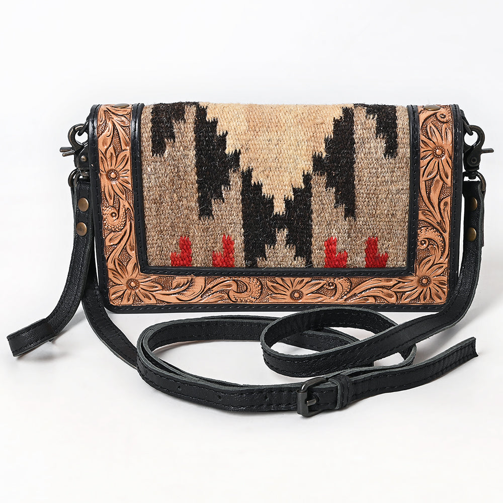 American Darling Organiser Hand Tooled Saddle Blanket Genuine Leather