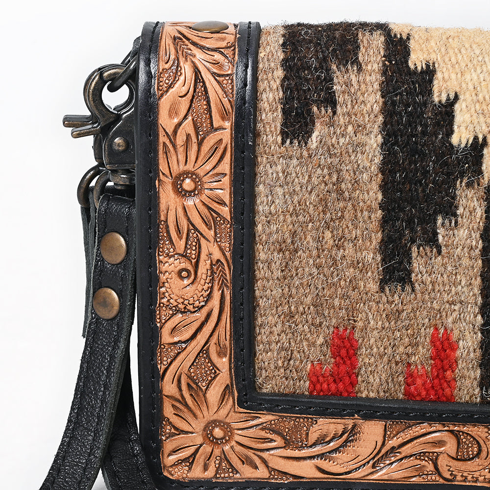 American Darling Organiser Hand Tooled Saddle Blanket Genuine Leather