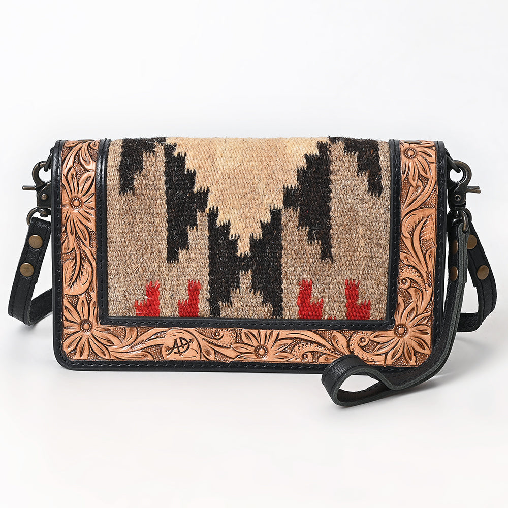 American Darling Organiser Hand Tooled Saddle Blanket Genuine Leather