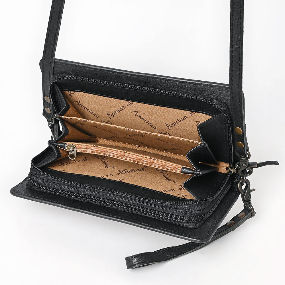 American Darling Organiser Hand Tooled Saddle Blanket Genuine Leather