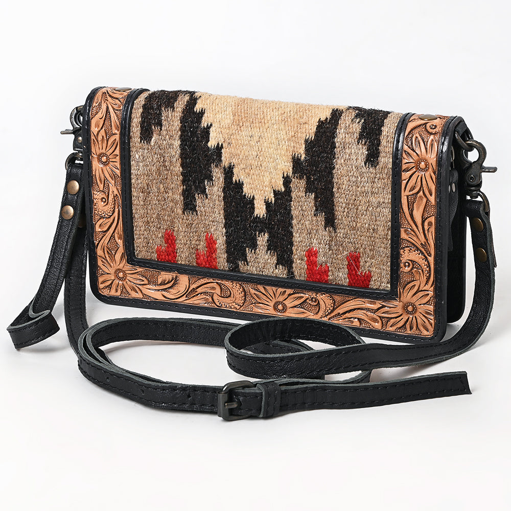 American Darling Organiser Hand Tooled Saddle Blanket Genuine Leather