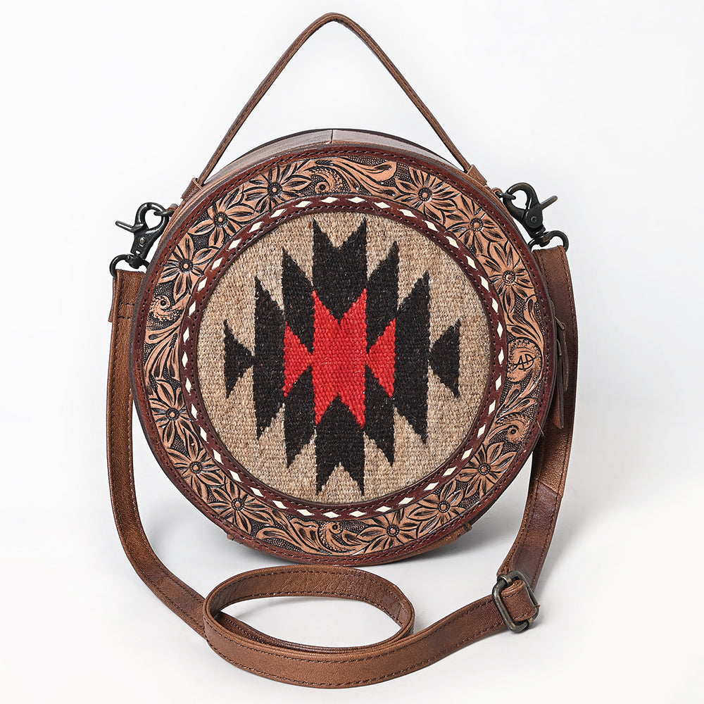 American Darling Canteen Saddle Blanket Hand Tooled Genuine Leather
