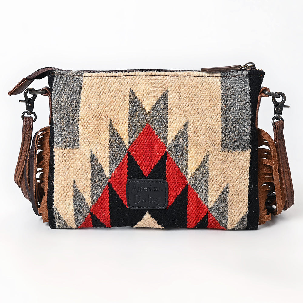 American Darling Crossbody Saddle Blanket Hand Tooled Genuine Leather