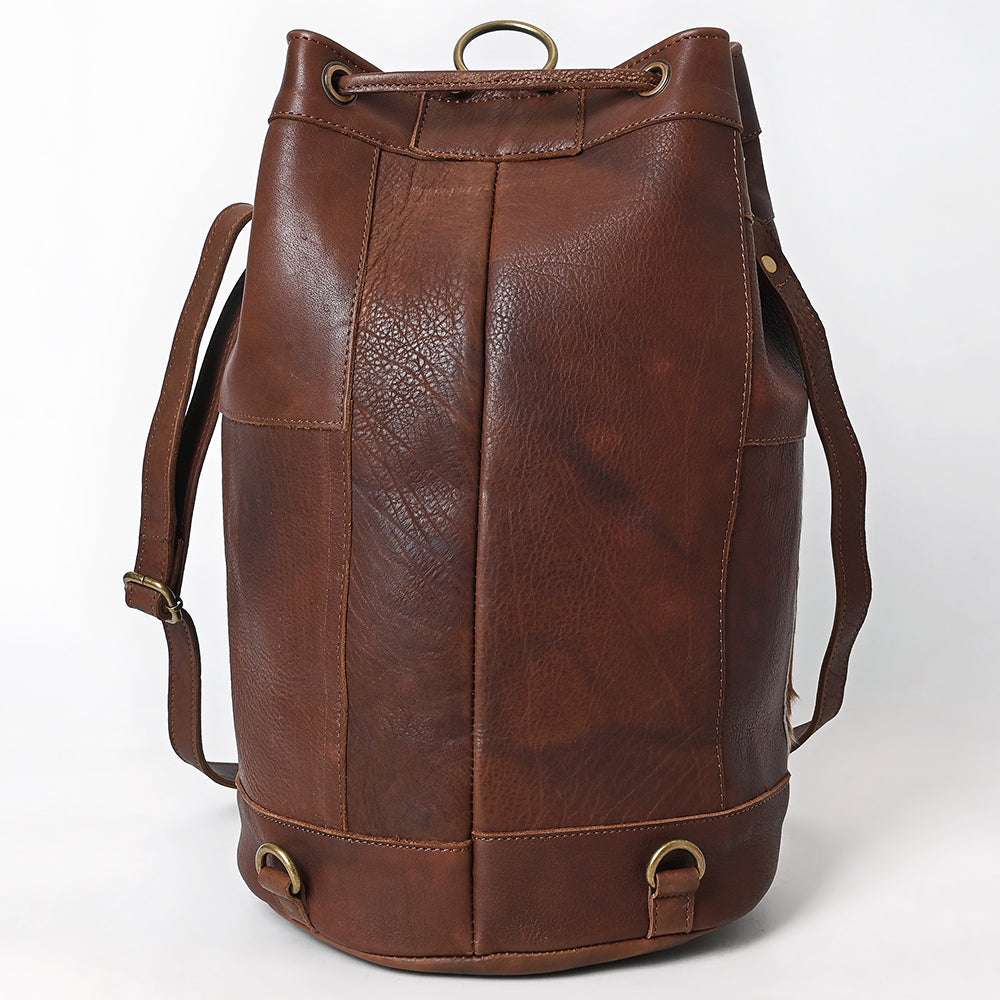 American Darling Bucket Hand tooled Hair-On Genuine Leather Weaved