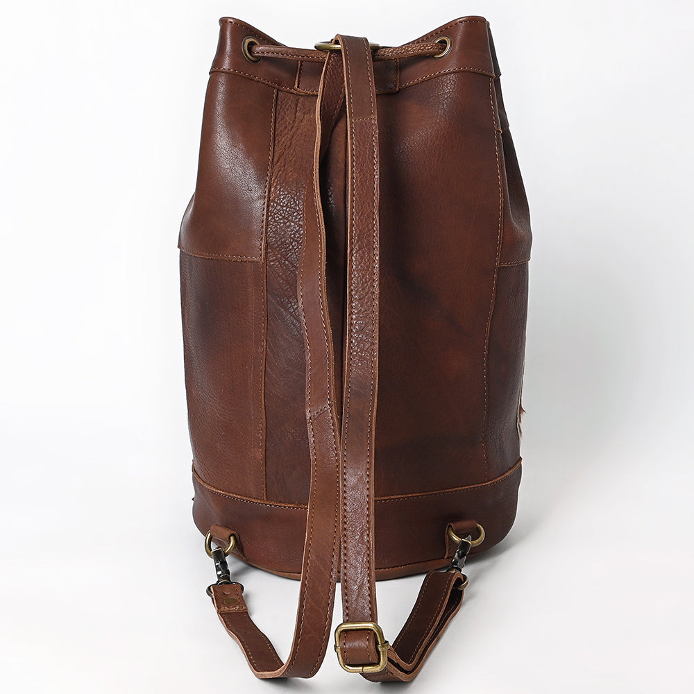 American Darling Bucket Hand tooled Hair-On Genuine Leather Weaved