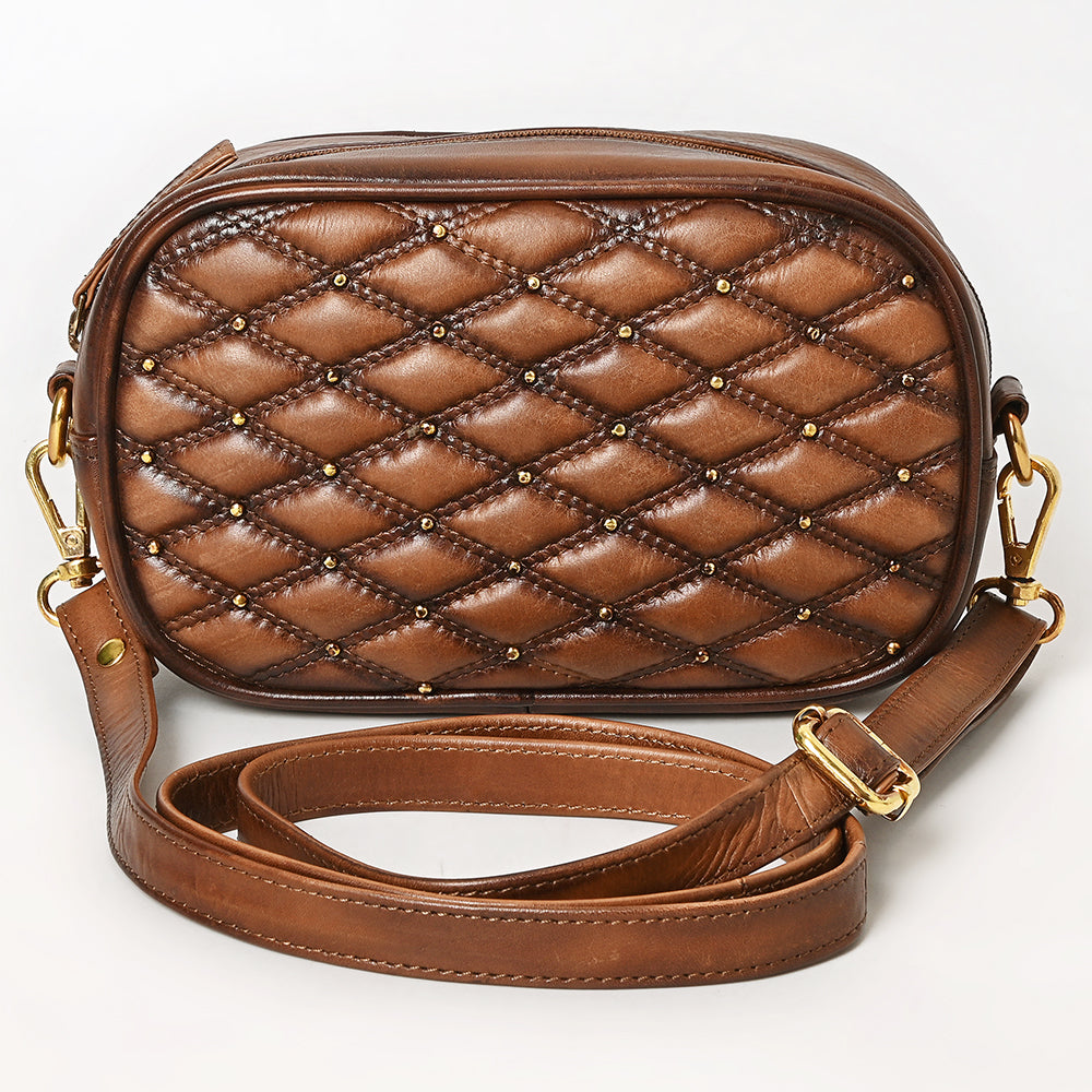 American Darling Western Cross Body Genuine Leather Handbag Purse Wallet Bag For Women Girls Brown
