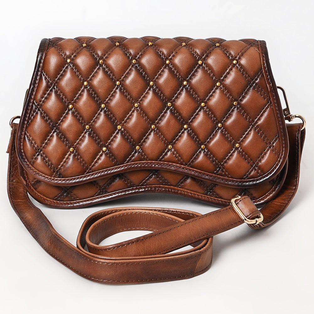 American Darling Western Cross Body Genuine Leather Handbag Purse Wallet Bag For Women Girls Brown
