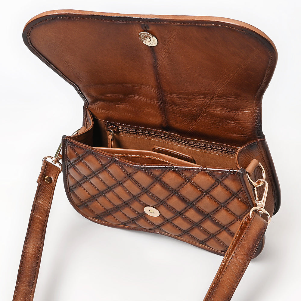 American Darling Western Cross Body Genuine Leather Handbag Purse Wallet Bag For Women Girls Brown