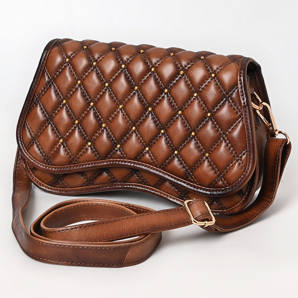 American Darling Western Cross Body Genuine Leather Handbag Purse Wallet Bag For Women Girls Brown