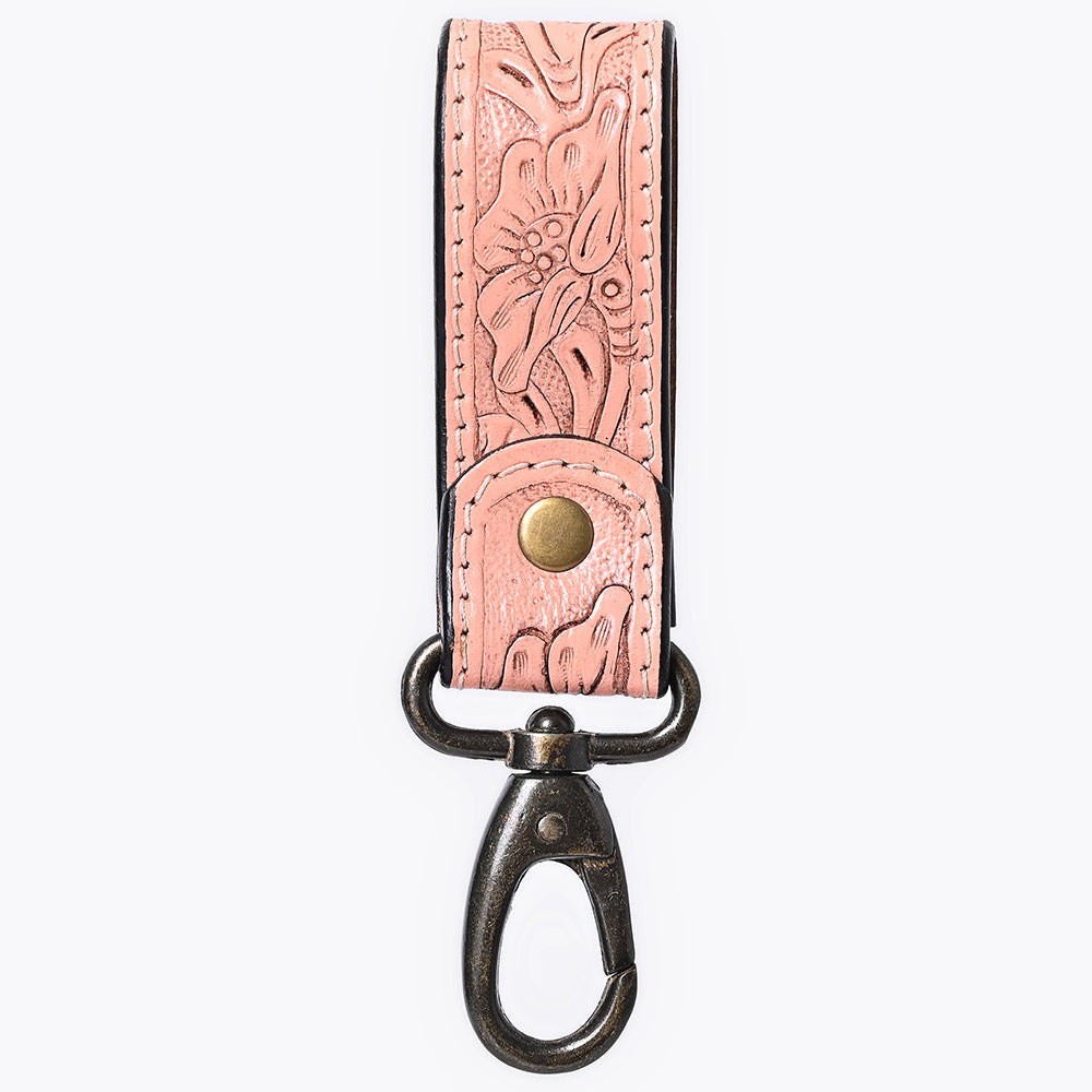 American Darling Hand Tooled Genuine Leather Wristlet Key Ring