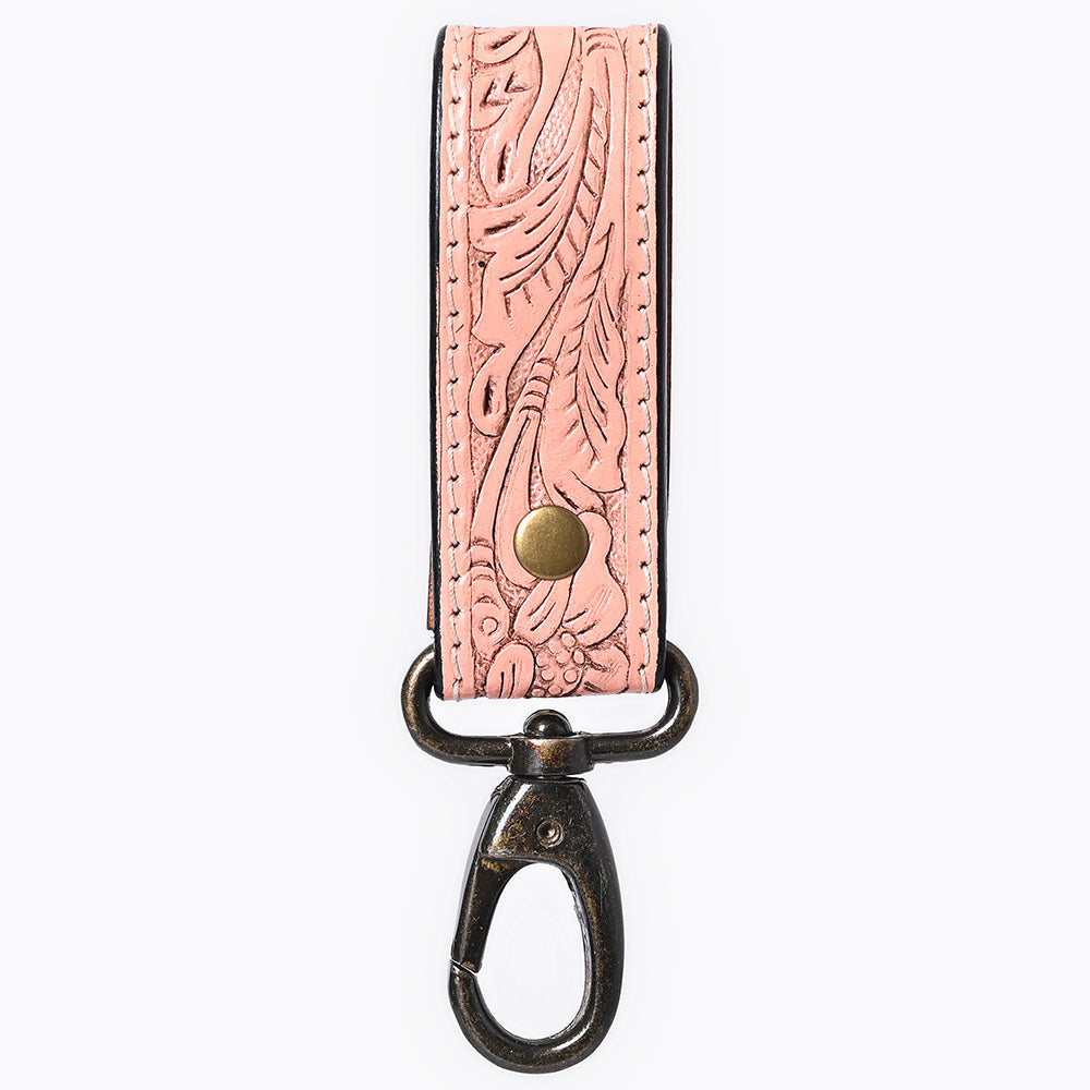 American Darling Hand Tooled Genuine Leather Wristlet Key Ring