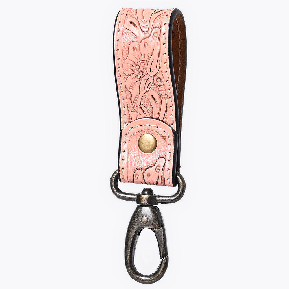 American Darling Hand Tooled Genuine Leather Wristlet Key Ring