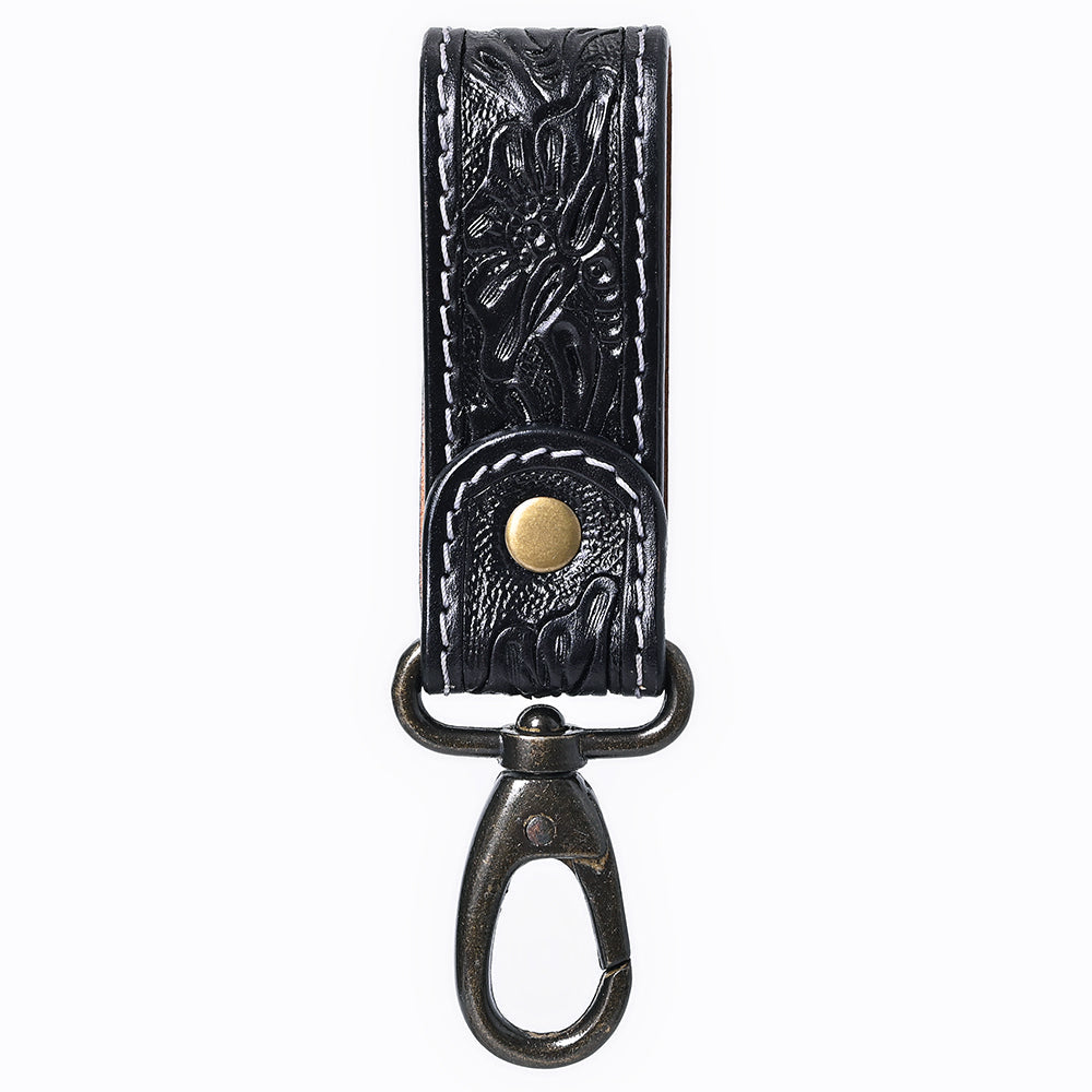 American Darling Hand Tooled Genuine Leather Wristlet Key Ring