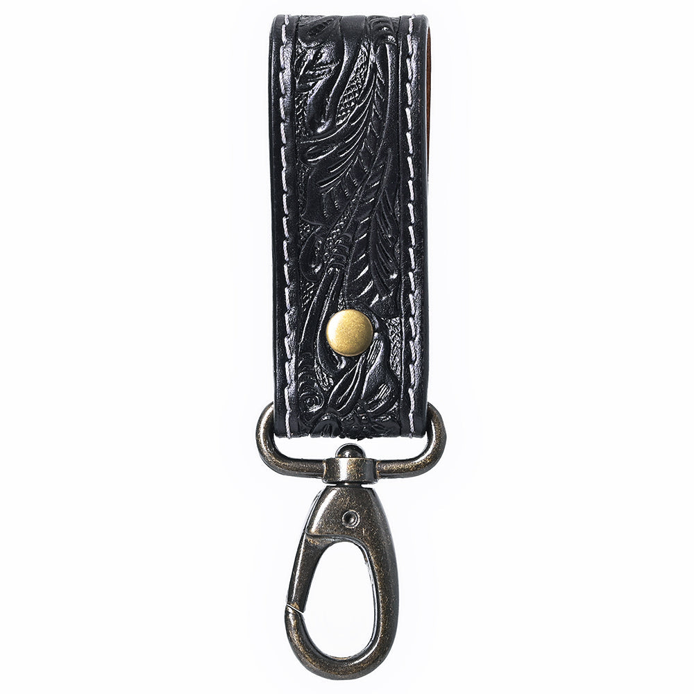 American Darling Hand Tooled Genuine Leather Wristlet Key Ring