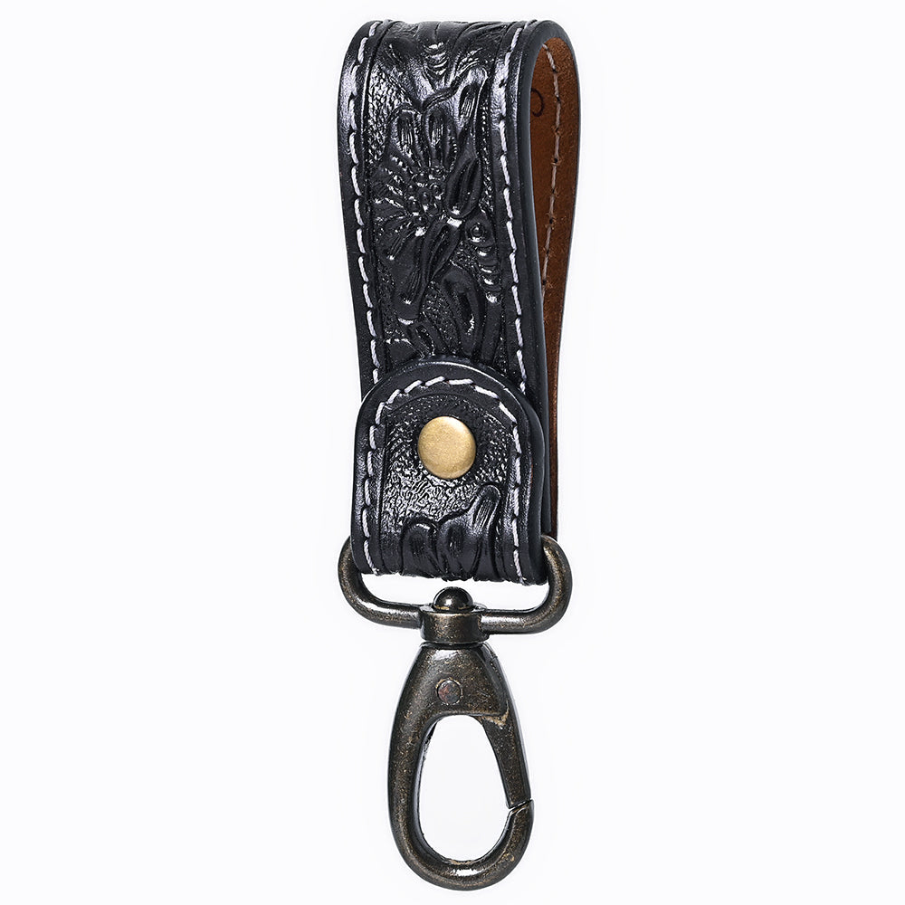 American Darling Hand Tooled Genuine Leather Wristlet Key Ring