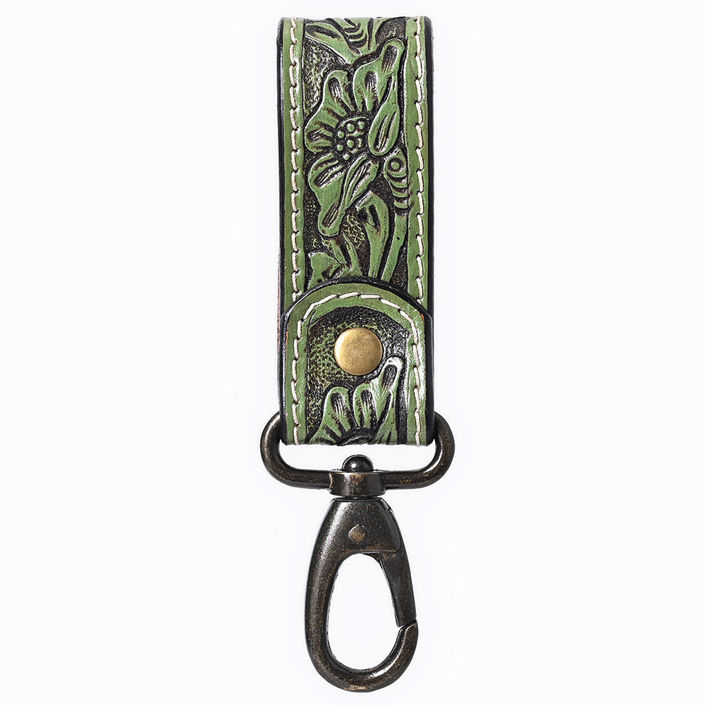 American Darling Hand Tooled Genuine Leather Wristlet Key Ring