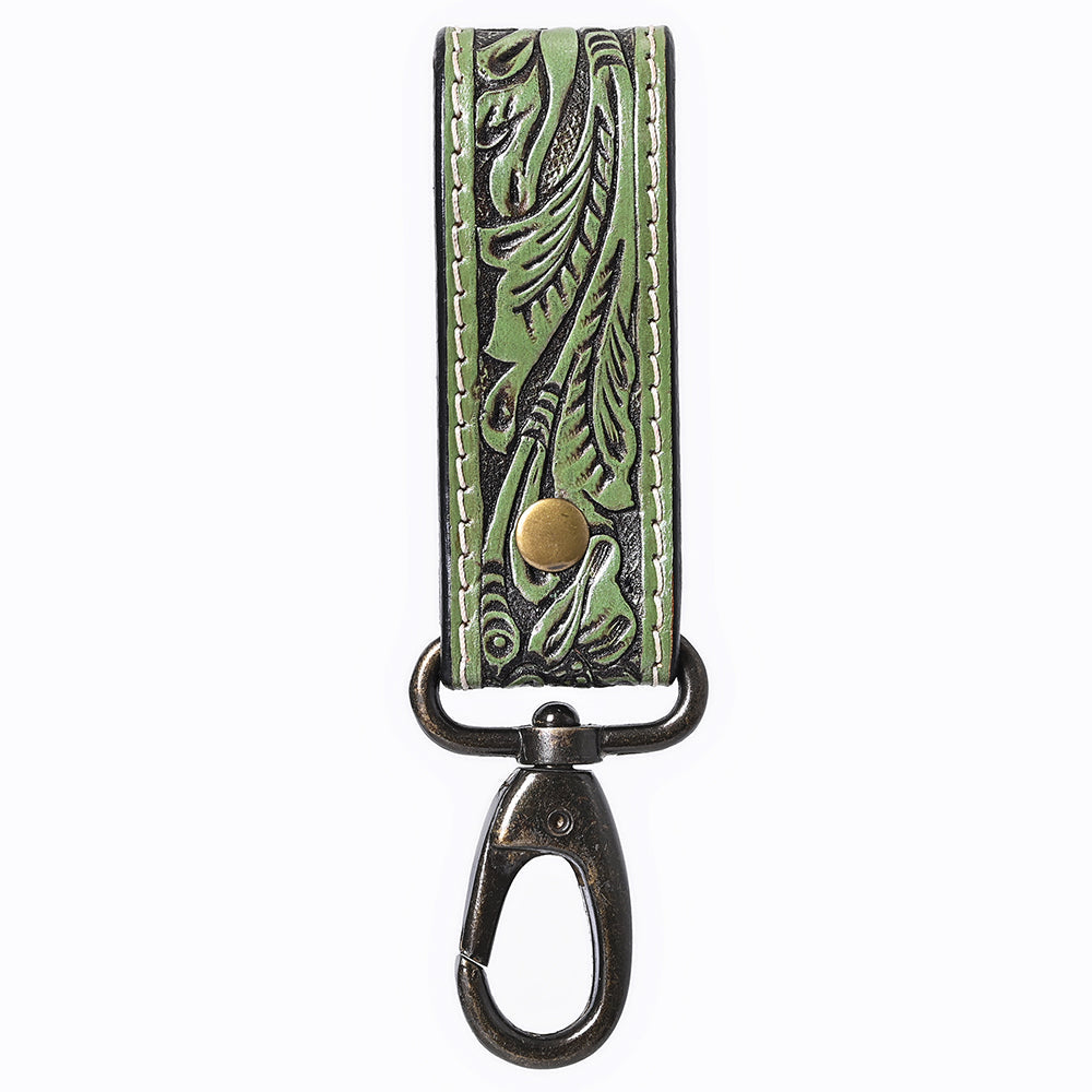 American Darling Hand Tooled Genuine Leather Wristlet Key Ring