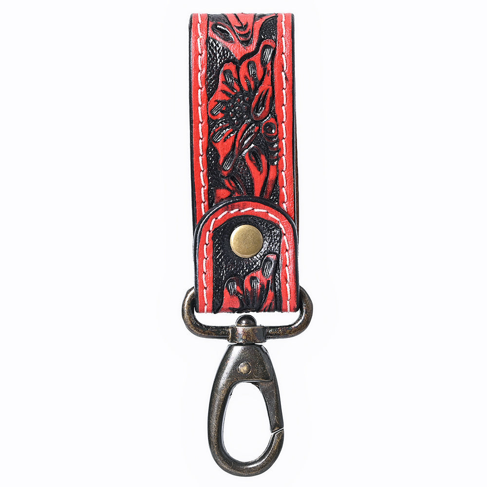 American Darling Hand Tooled Genuine Leather Wristlet Key Ring