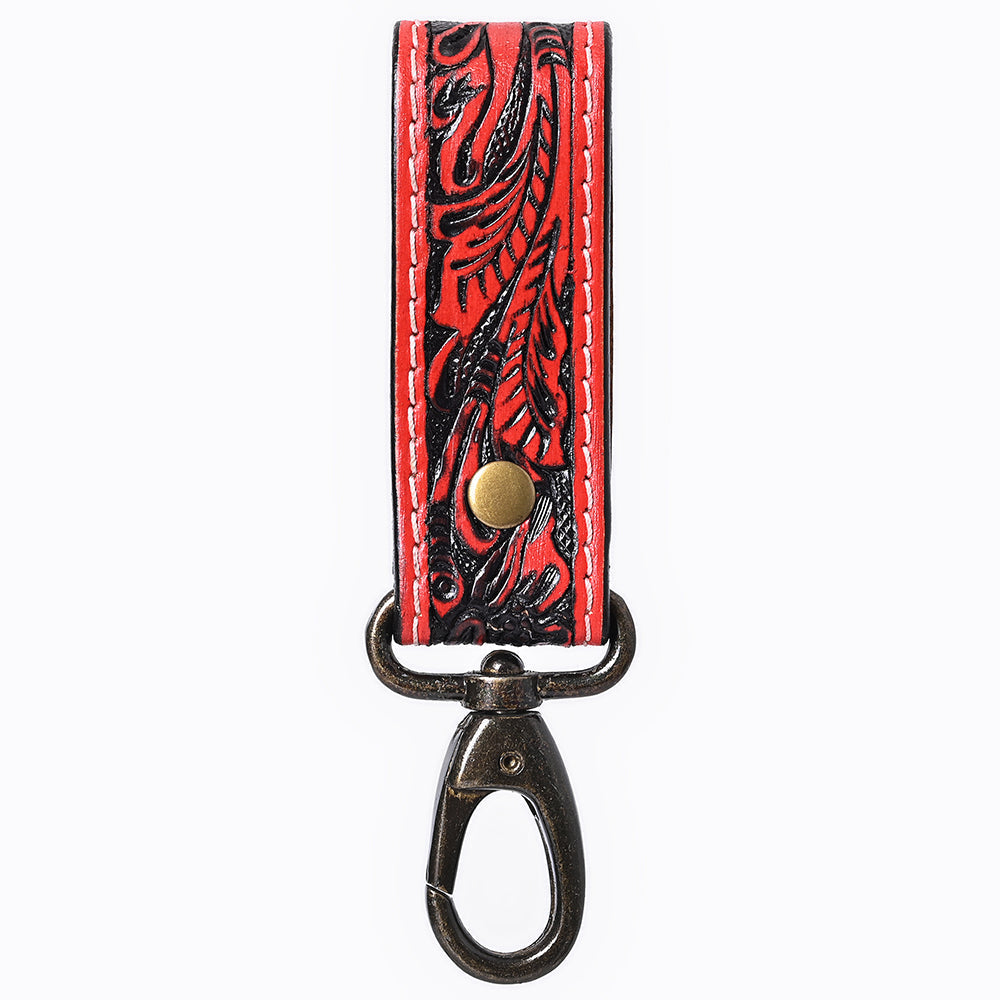 American Darling Hand Tooled Genuine Leather Wristlet Key Ring